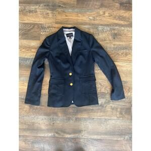 Women’s Banana Republic Navy Blue Wool Blend Blazer w/Gold Buttons (2)